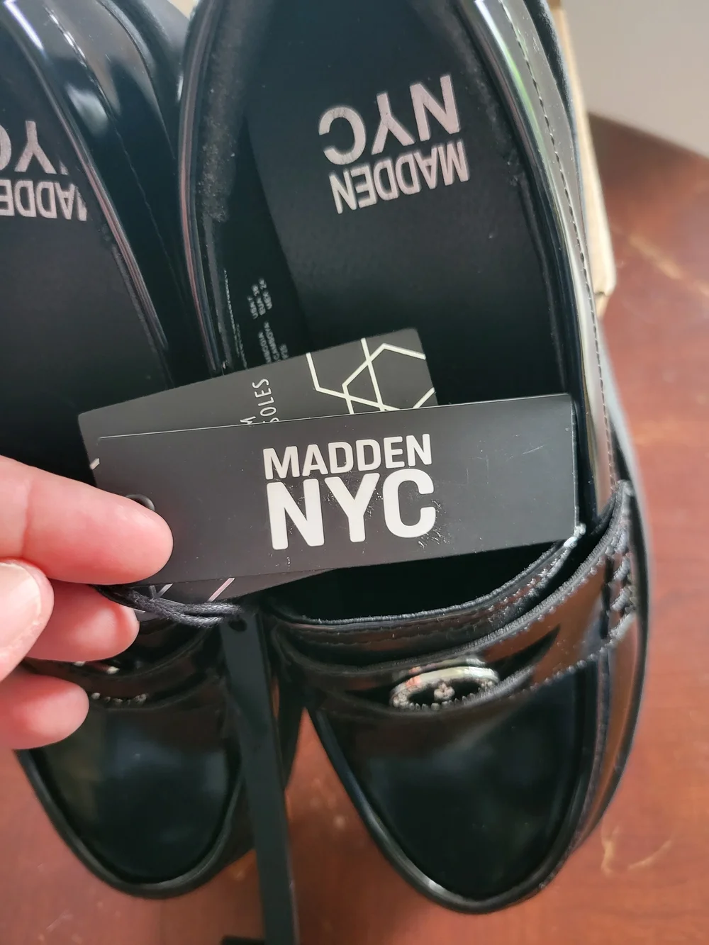 Madden NYC Women's Black Platform Penny Loafers Sz 7 Nwt
